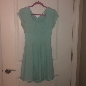 Teal colored dress